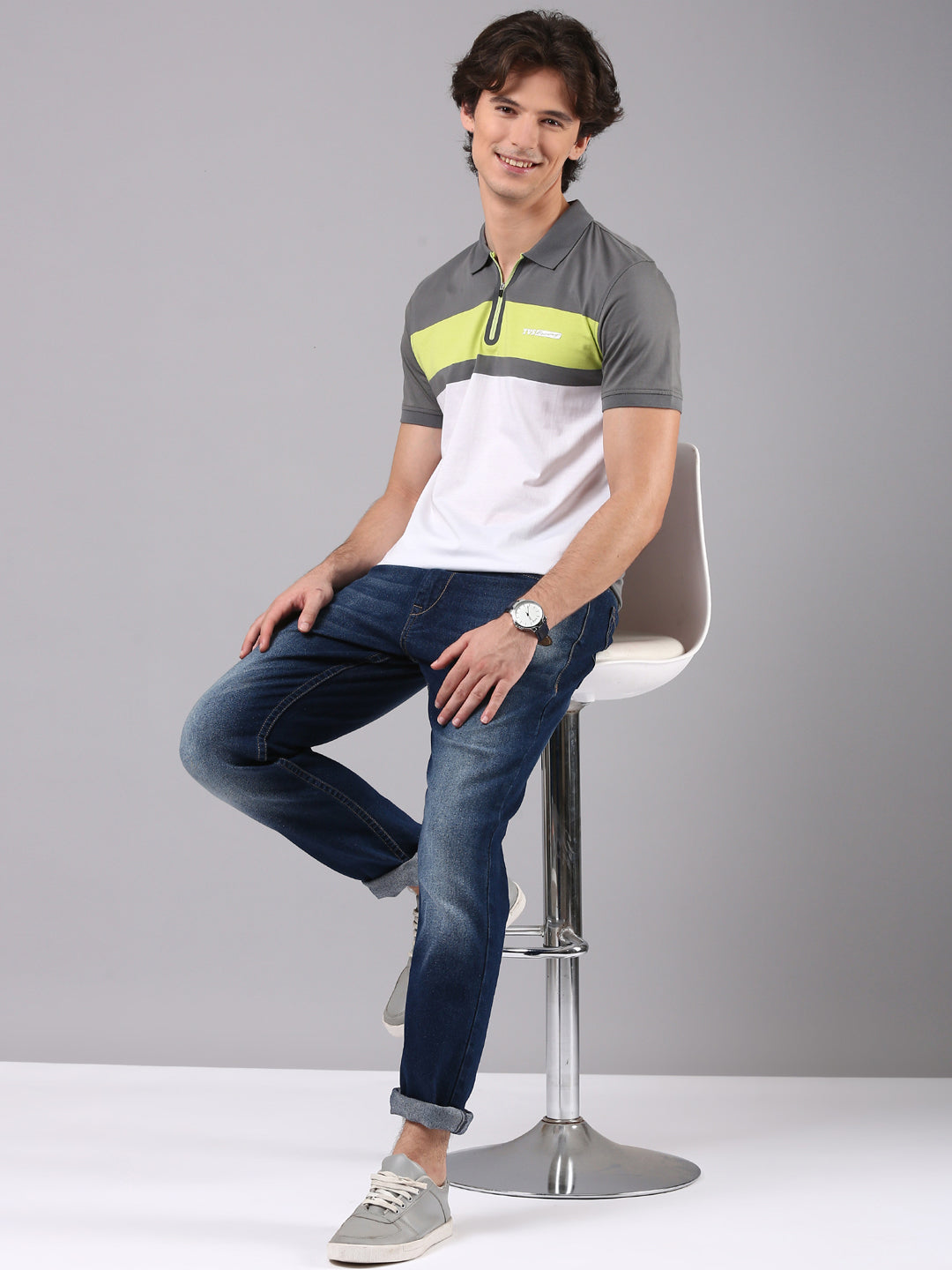 TVS Originals Racing 100% Cotton Mercerised Polo T-Shirt | 180 GSM | Sleek Zipper Placket | Soft Sheen Finish | Lightweight & Durable | Regular Fit | Heat-Sealed Neck | Premium Everyday Wear